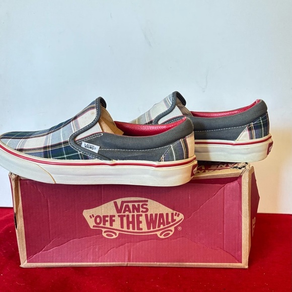 Vans slip onflannel shoes